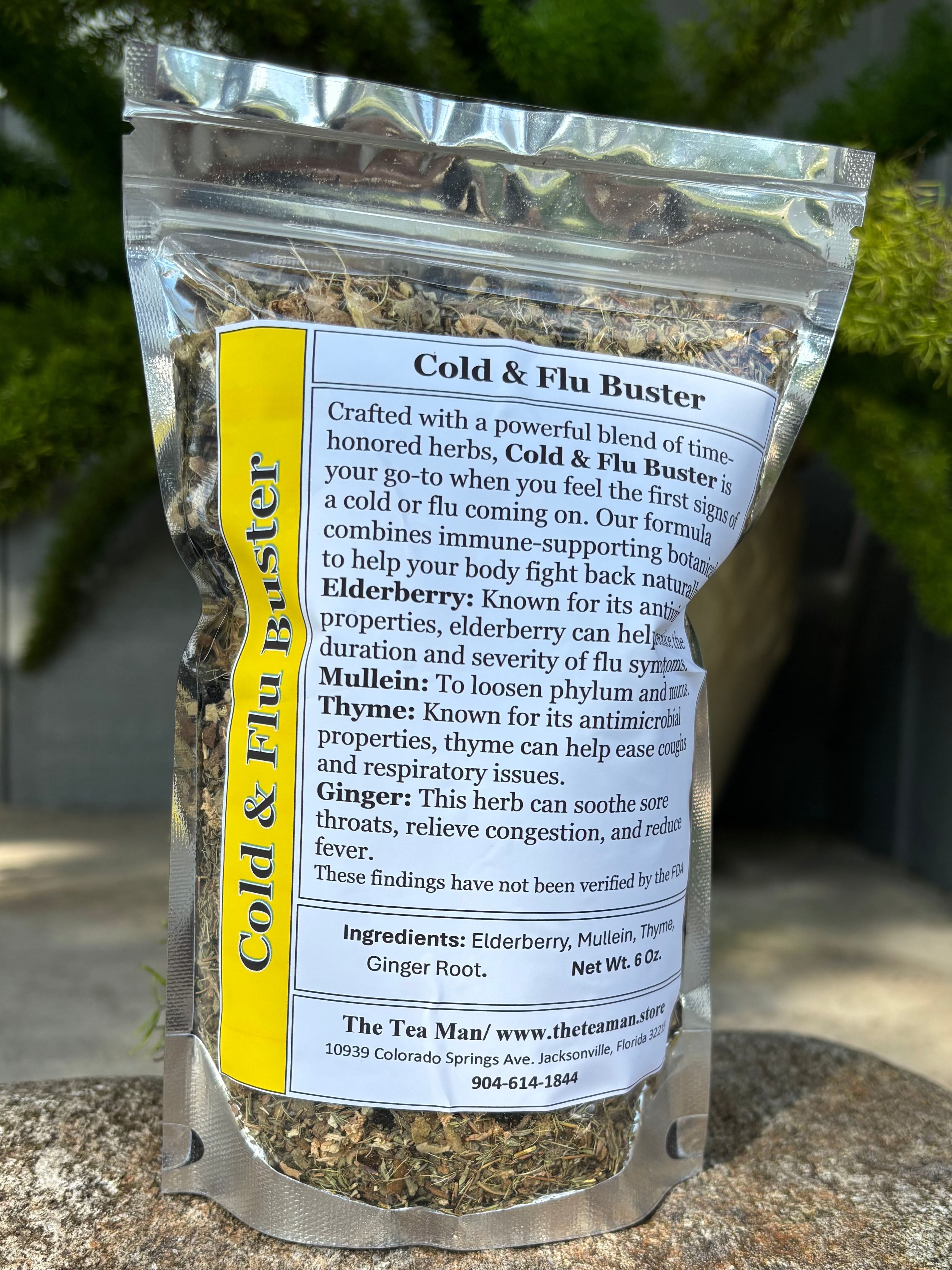 Cold & Flu Buster Herbal Tea | Elderberry, Mullein & Ginger Immune Blend